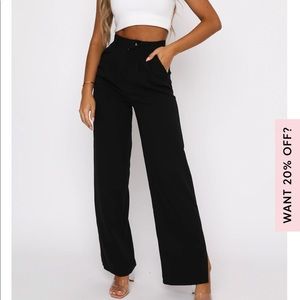 White fox boutique press pause pant black